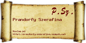 Prandorfy Szerafina névjegykártya